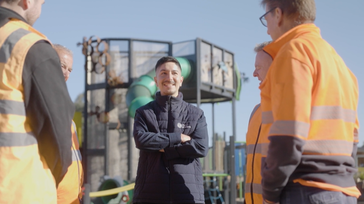 Image of Mauricio with maintenance crew at park.png