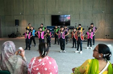 group performing at murnong Community Centre opening event