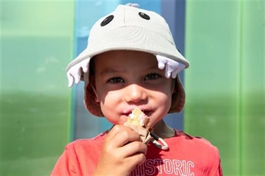 child eating ice cream at murnong Community Centre opening event