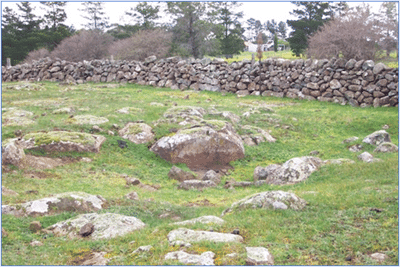 An image of a historic dry stone wall