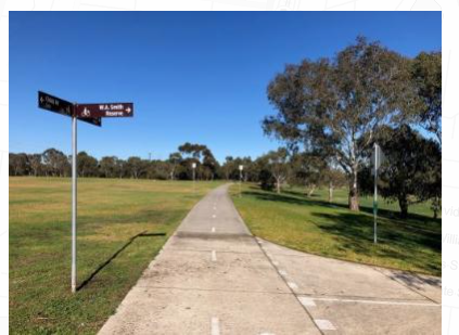 Footpath and bike path 
