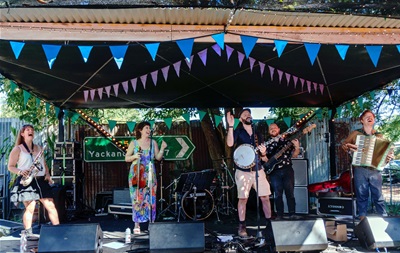 The Backyard Banjo Club performers