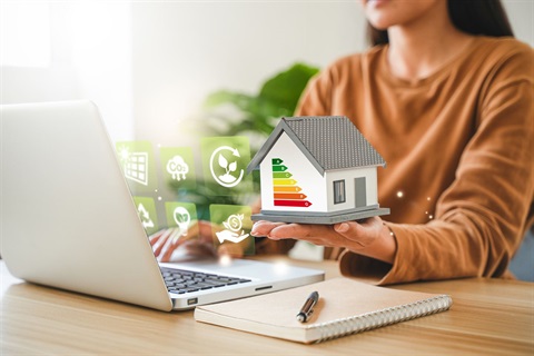 Person on laptop at home