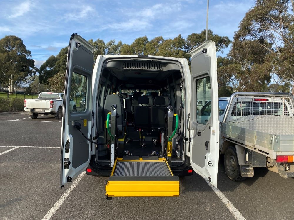 Community bus rear view