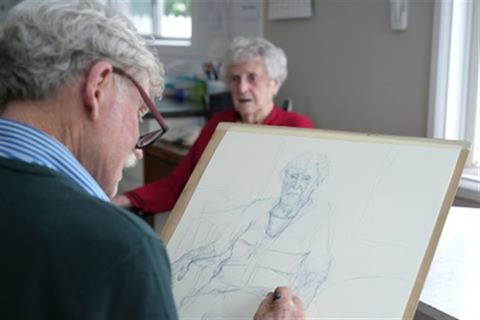 Image of Peter doing portrait