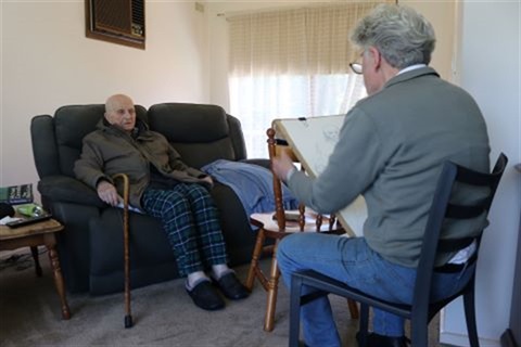 Image of Peter doing portrait