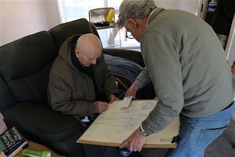 Image of Peter doing portrait
