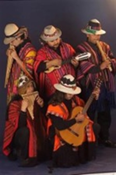 Inca Marka band, a vibrant tapestry of sound and color, ready to weave a morning of Andean melodies.